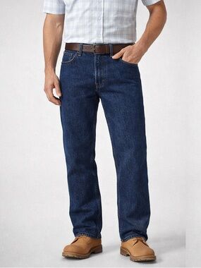Wrangler Dark Wash Straight Leg Jeans 30x32 Classic 100% Cotton